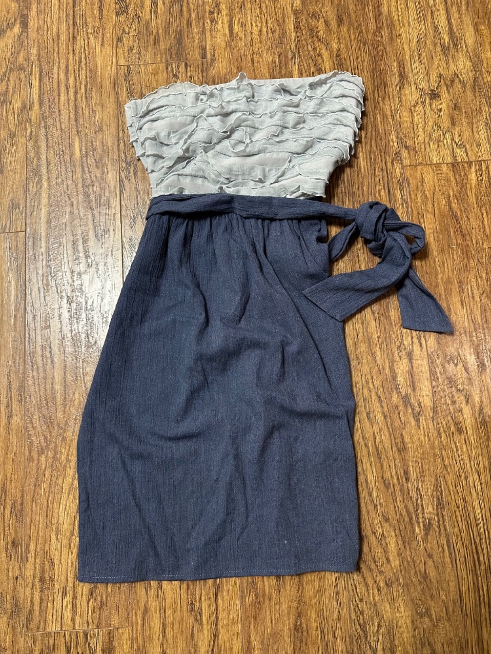 Honey Punch Mini Dress Strapless Denim & Grey Size Small